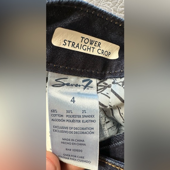 Seven7 Women’s Blue Tower Straight Crop Jeans NWT Size 4 - Picture 6 of 11